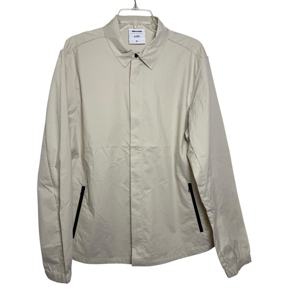 Line Skis X Jiberish Coaches Shacket Size XL Beige Windbreaker Jacket Rare 2021 - Picture 2 of 10